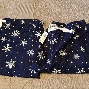 ❄️ NWT Old Navy Snowflake Pajama Pants large – Bundle of 2 Pairs ❄️